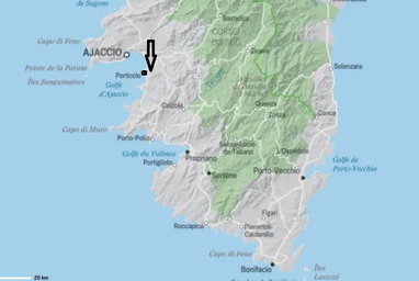 Localisation de Porticcio en Corse-du-Sud